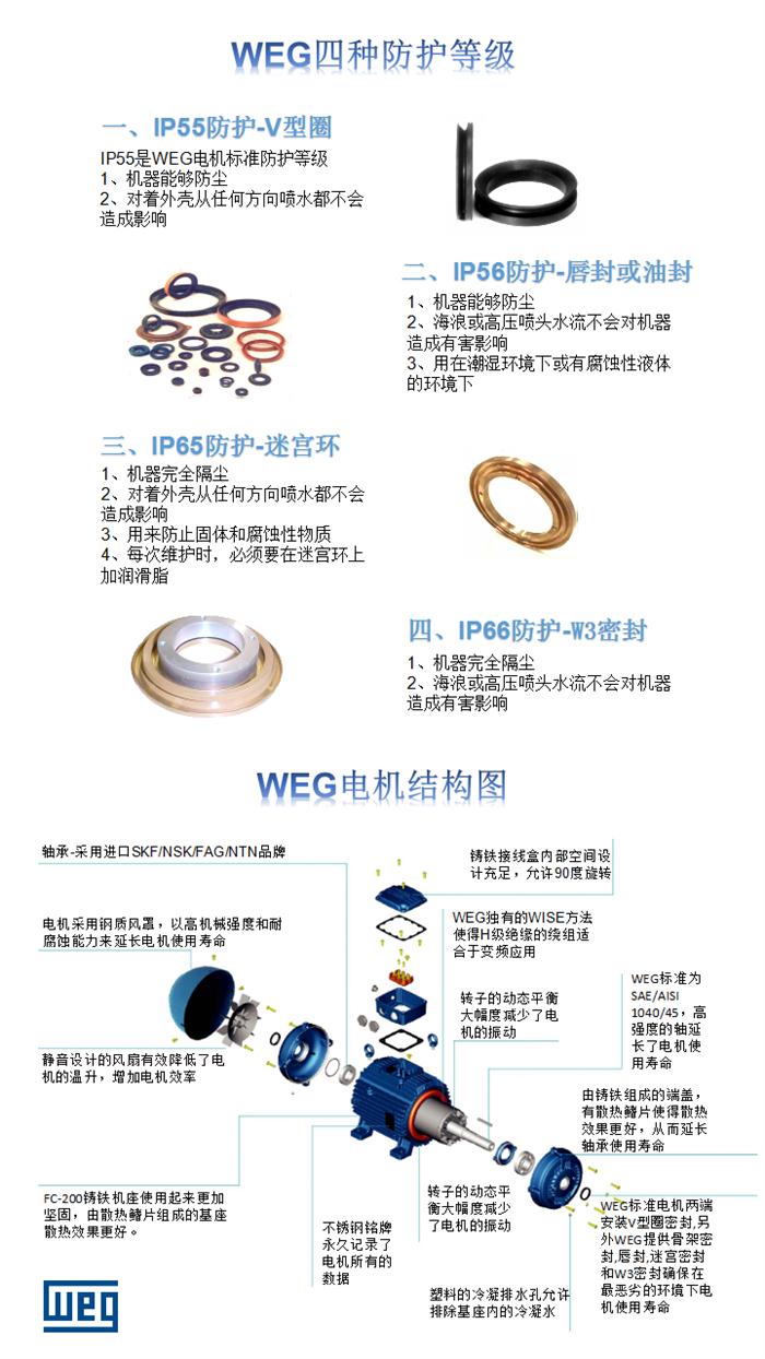 WEG防爆電機(jī)防護(hù)等級和結(jié)構(gòu)圖